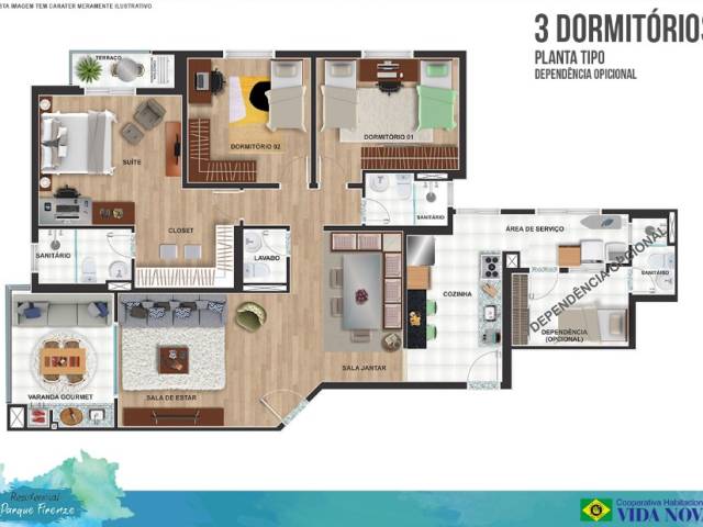 #1032-A - Apartamento para Venda em Embu das Artes - SP - 3